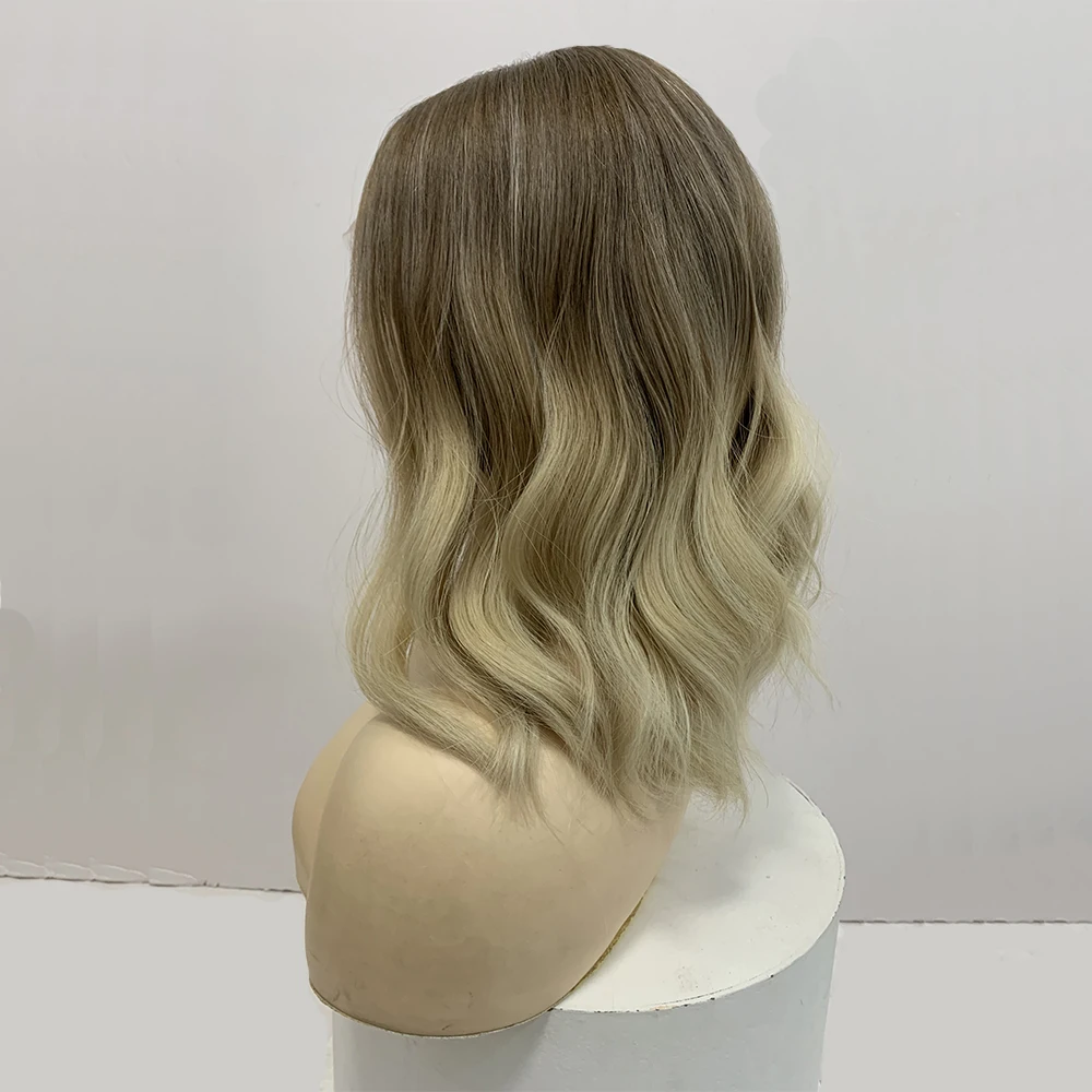 Lebeauty Natural Brazilian Hair Christmas Sale Jewish Wigs Kosher Wig Blonde Color Wave Silk Top Wig For Young Women
