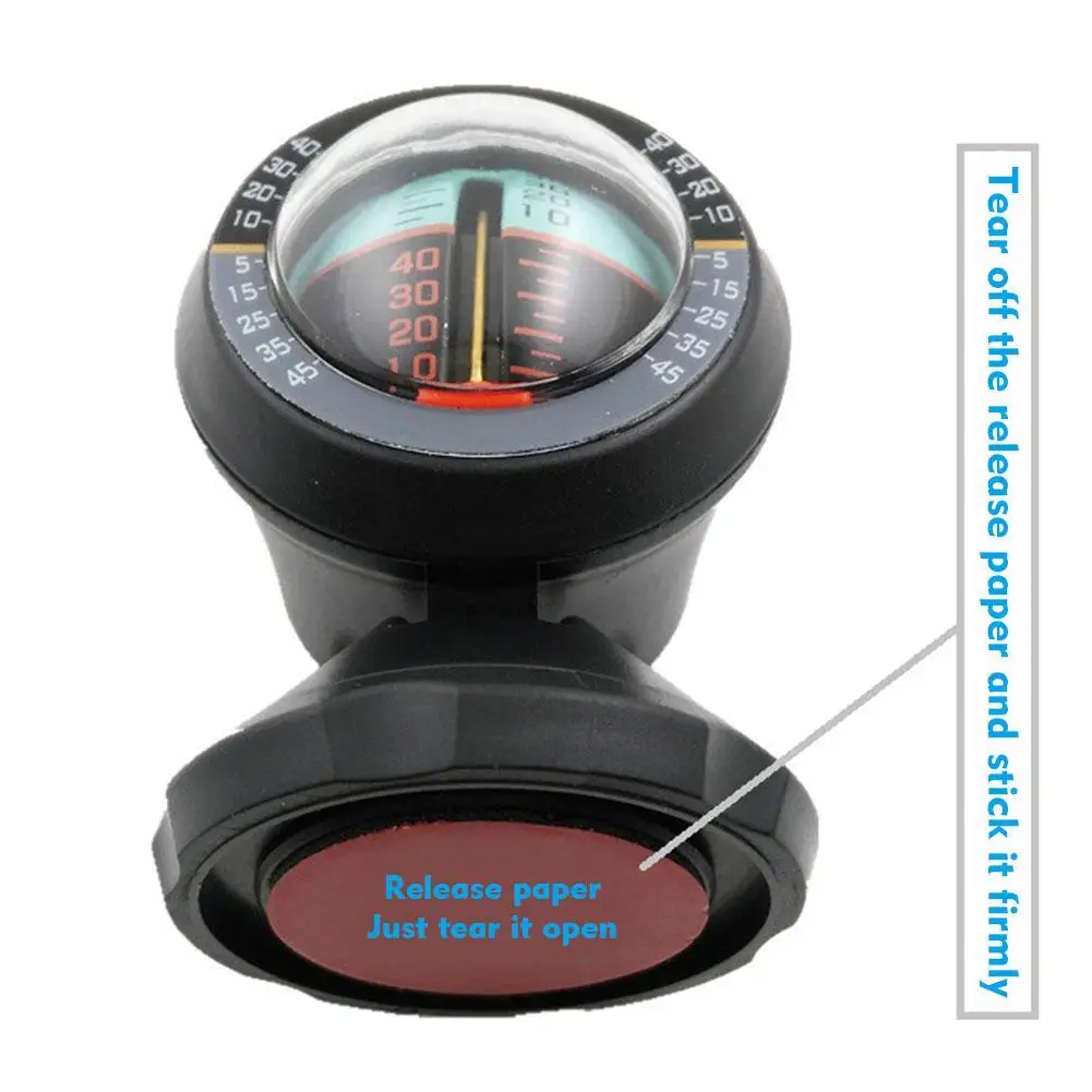 Car Vehicle Inclinometer Rotatable 360 Degree Slope Tilt Road Indicator Level Instrument Adhesive with Safety Meter Gauge T9O0 car gauge meter