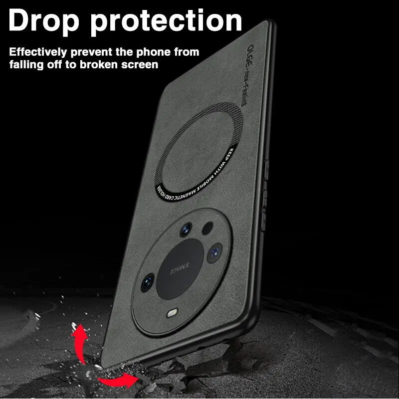 Étui en cuir d'agneau magnétique mat pour Huawei Mate 60 50 P40 P50 Pro Magsafe Charge sans fil couverture souple antichoc_voghion.com