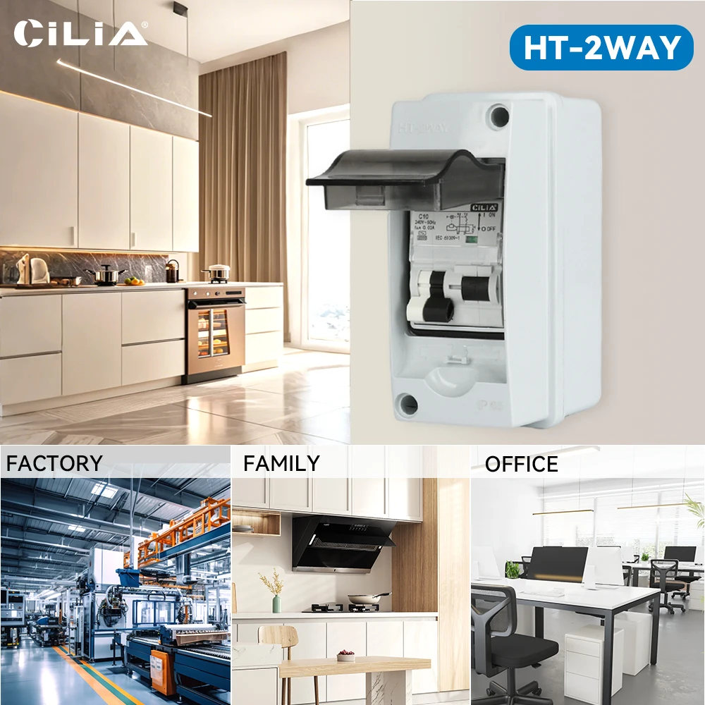 CILIA Compact Surface-Mounted Distribution Protection Box with Circuit Breaker