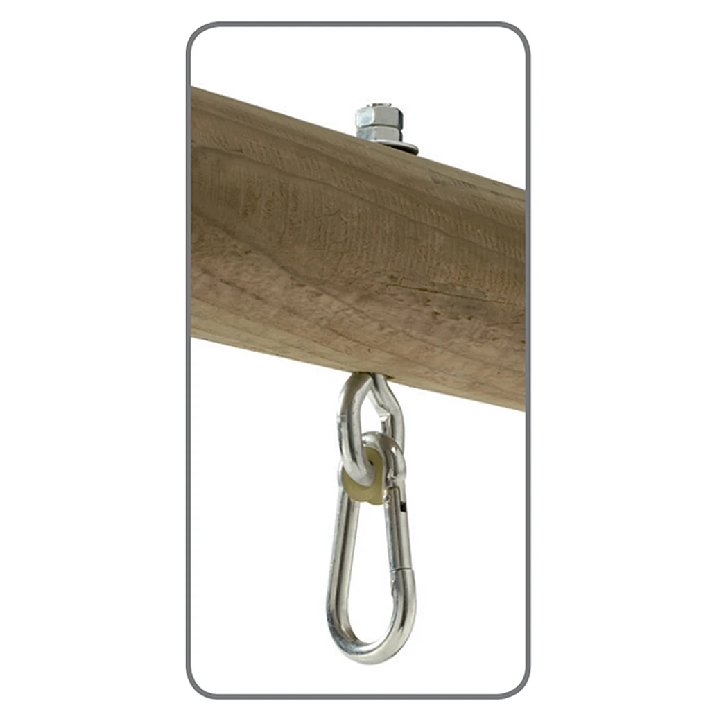1 Pair Swing Hanger Thread Hook Playset Playground Yoga Metal Heavy Duty Seat Safety Locking Ceiling Mount 4