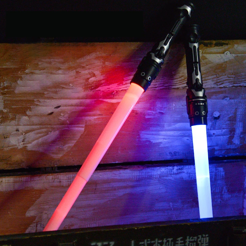 Glowing Sword Toys Laser Sword Lightsaber Double Saber Telescopic Music Cosplay Flashing Children Toy