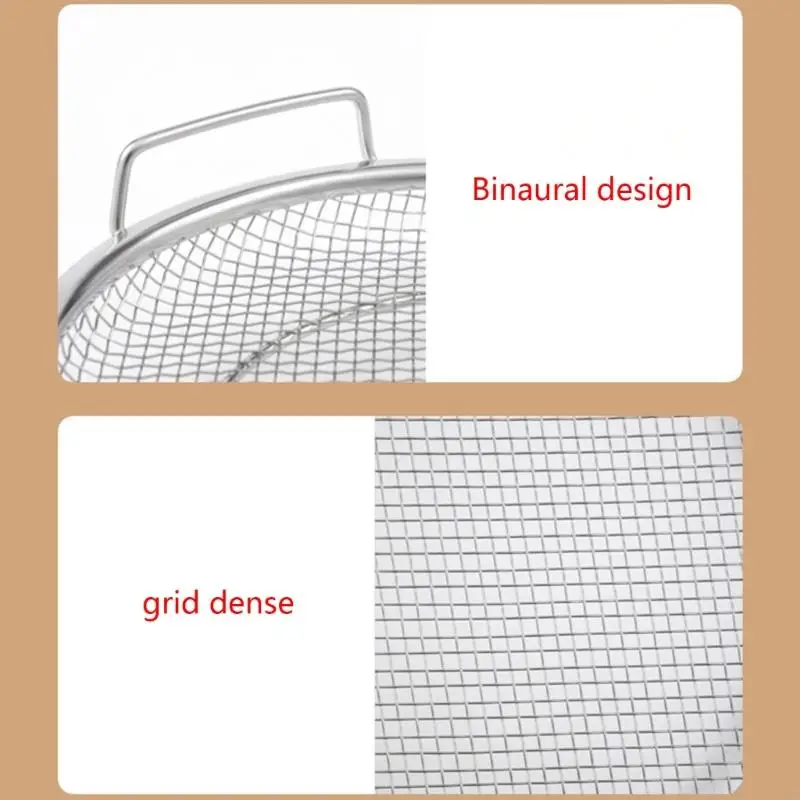 13MA Kitchen Chips Deep Fry Baskets Presentation Potato Chef Frying French Fries Stainless Steel Colanders Strainers