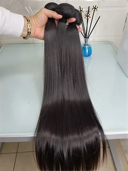 16A Human Hair Brazilian Raw Virgin Unprocessed Extensions Bone Straight 1 2 3 4 Bundles Double Weft Bulk Braiding Hair 1