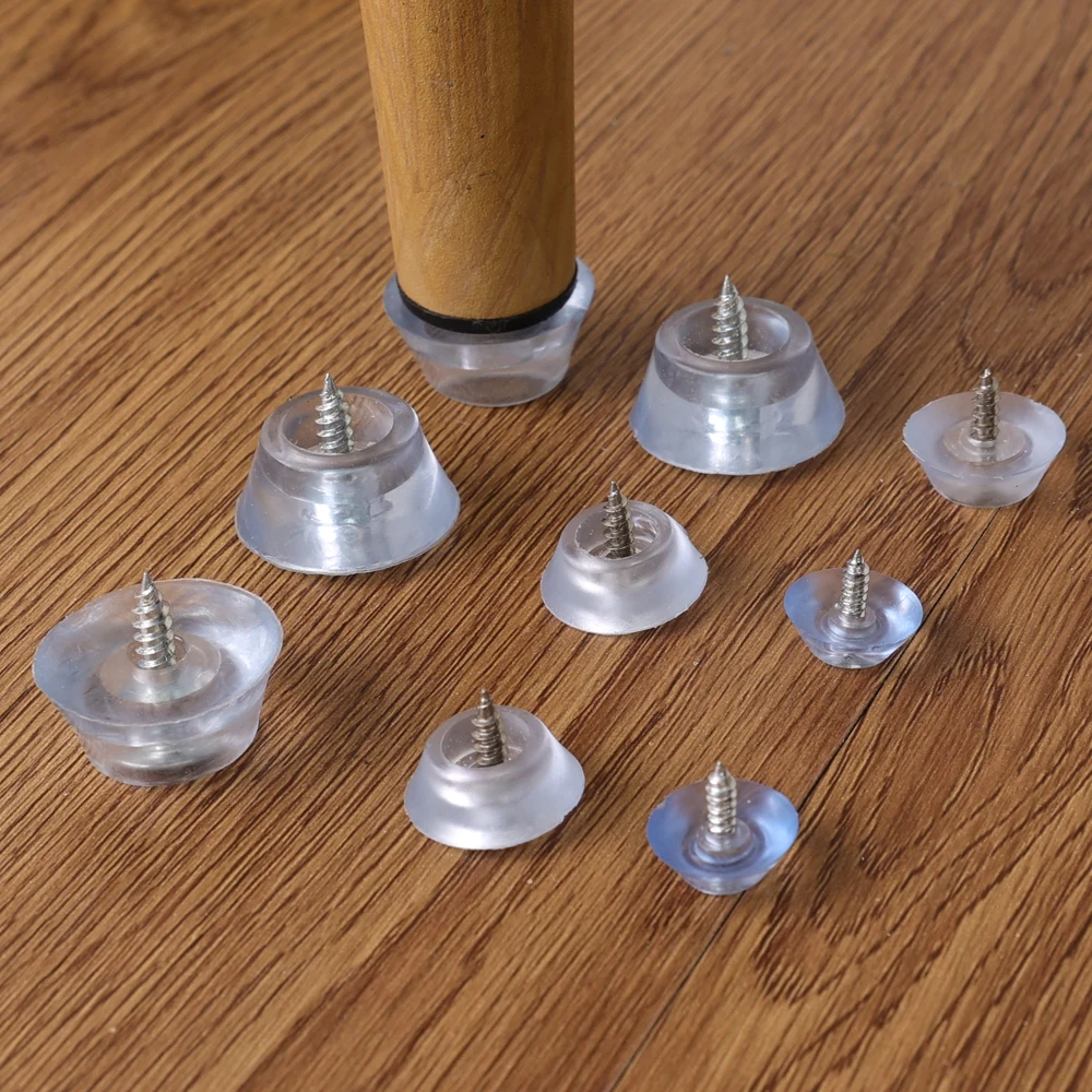 Silicone Furniture Leg Floor Protector Caps – Transparent, Wear-Resistant Pads (Set of 4/100)