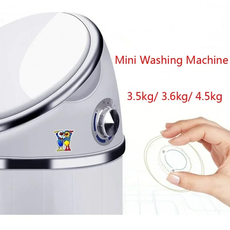 3.5kg/3.6kg/4.5kg Clothes Portable Mini Washing Machine Spin Compact Washer Low Noise for Home Dorm Machine Single-barrel Washer 4
