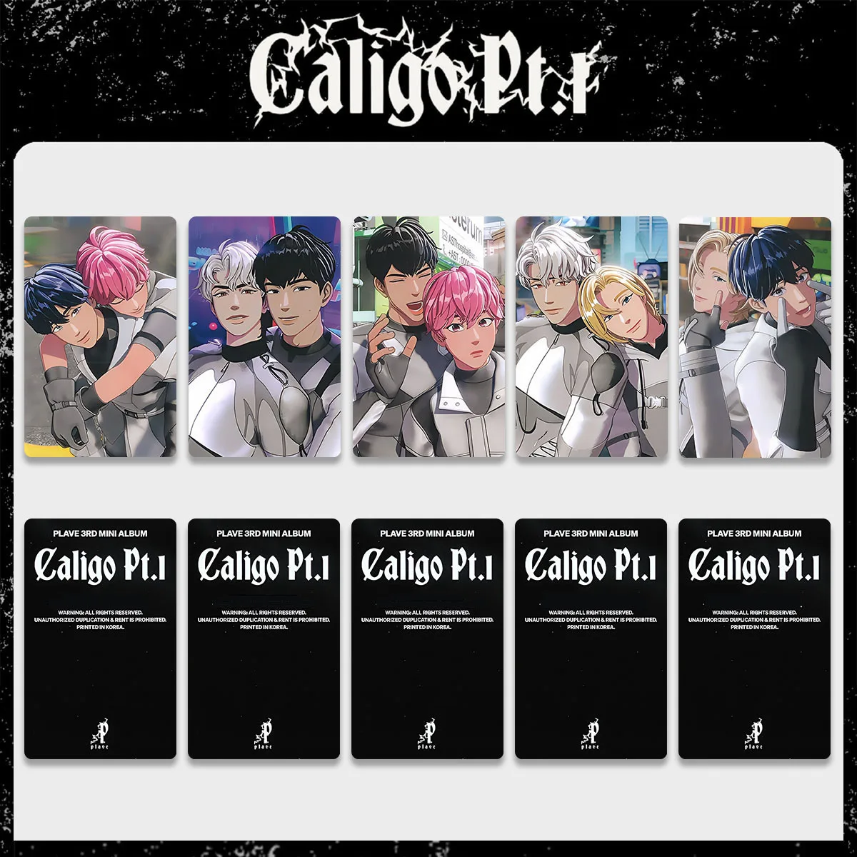 5Pcs/Set KPOP PLAVE Caligo Pt.1 Album Photocards EUNHO YEJUN