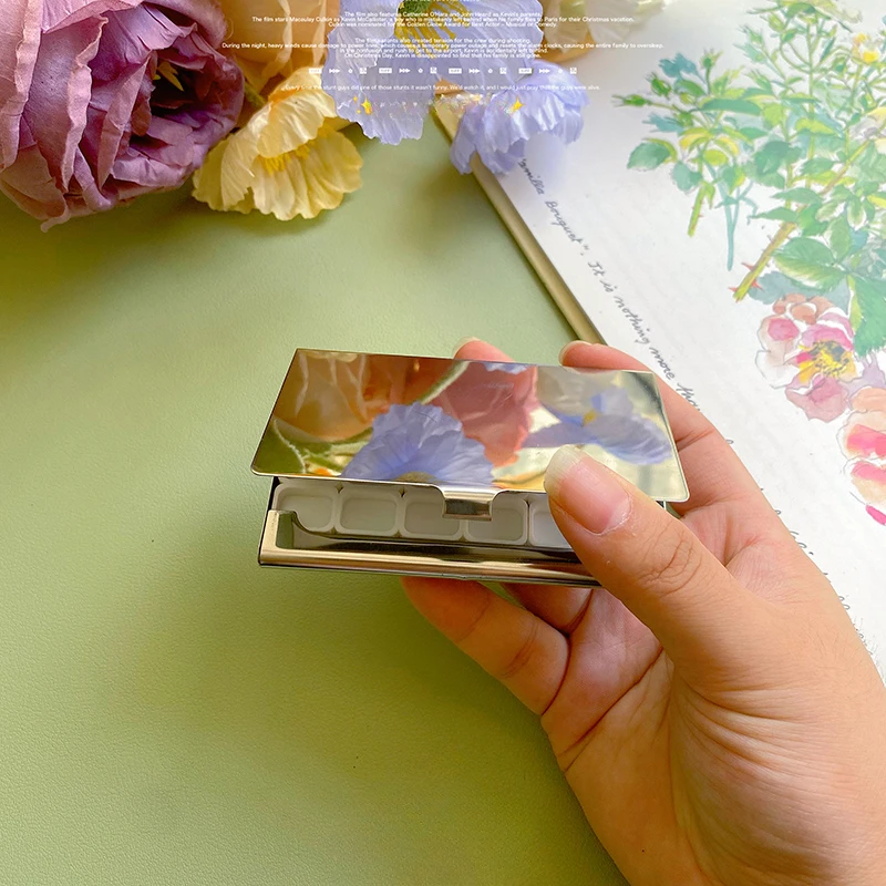 0.5/1ML Portable Watercolor Box Palette Empty Stainless Steel Business Card Box Outing Sketching Paint Box Art Supplies 5