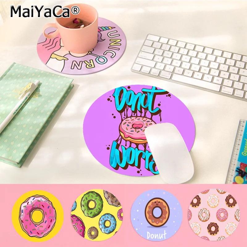 

Sweet Donuts 20x20cm Round Cabinet Gaming Laptop Computer Desk Mat Office Notbook Mouse Pad Mouse Mat For Teen Girls Bedroom