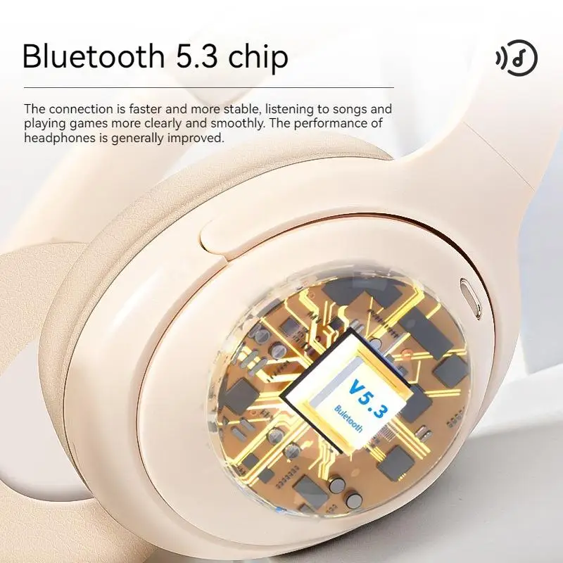Wireless Bluetooth Headphones Subwoofer Gaming Over Ear HIFI Stereo Noise Reduction Sports Earphones Music Player HD Mic