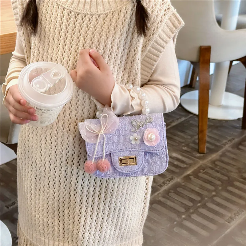 

Kids Bags Wallet Girl Travel Girls Fashionable Small Fragrance Mini Crossbody Bag Side Handbags Hang Square Handbag Young Hand