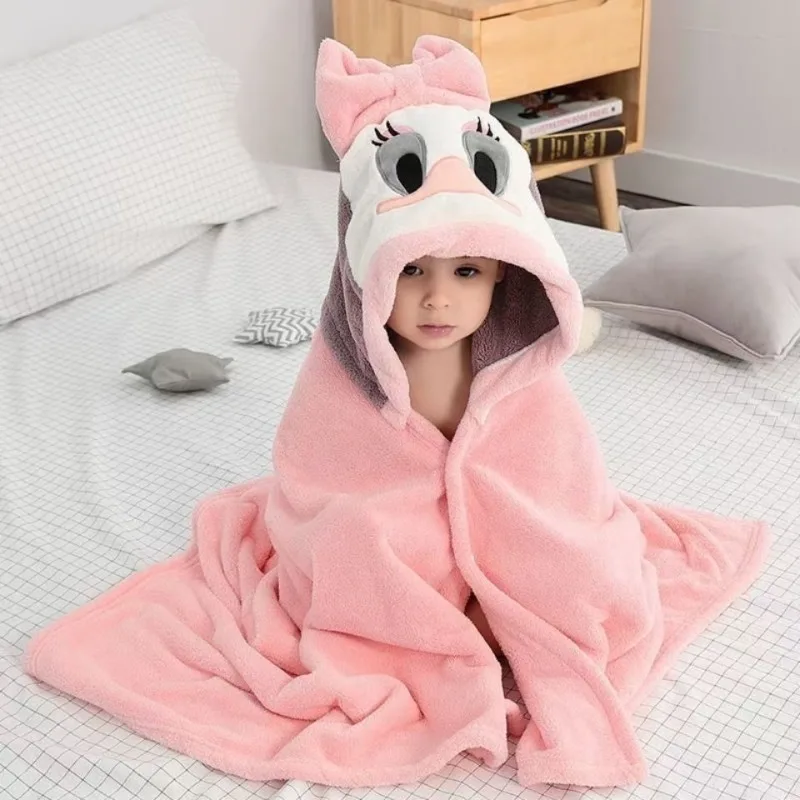 Disney Anime Mickey Mouse Mantello Asciugamano Assorbente D'Acqua Per Bambini Con Cappuccio In Velluto Mantello Copertura Per Pisolino Coperta Regalo 