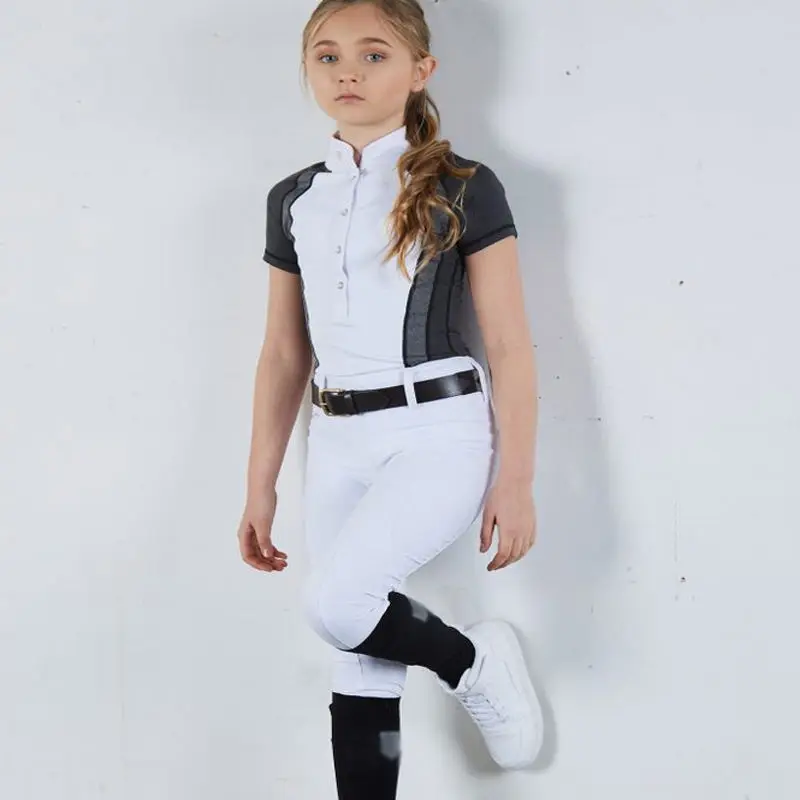 Horse Riding Pants for Girls Silicone Equestrian Breeches Anti-pilling Horseback Riding Pants High Waist Equestrian Kids Tights cavassion equestrian breeches riding pants horse knight breeches simi silicon original breeches