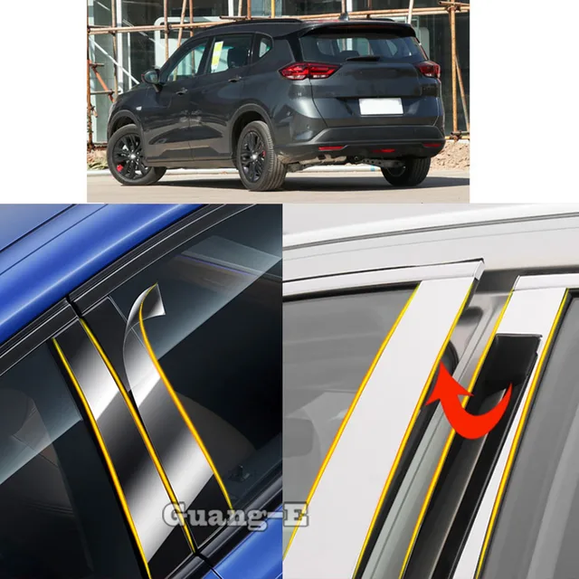 Car TPU/Glossy Mirror Pillar Post Cover For Chevrolet Orlando 2018 2019-2023 Door Trim Window Piano Black Molding Sticker Plate