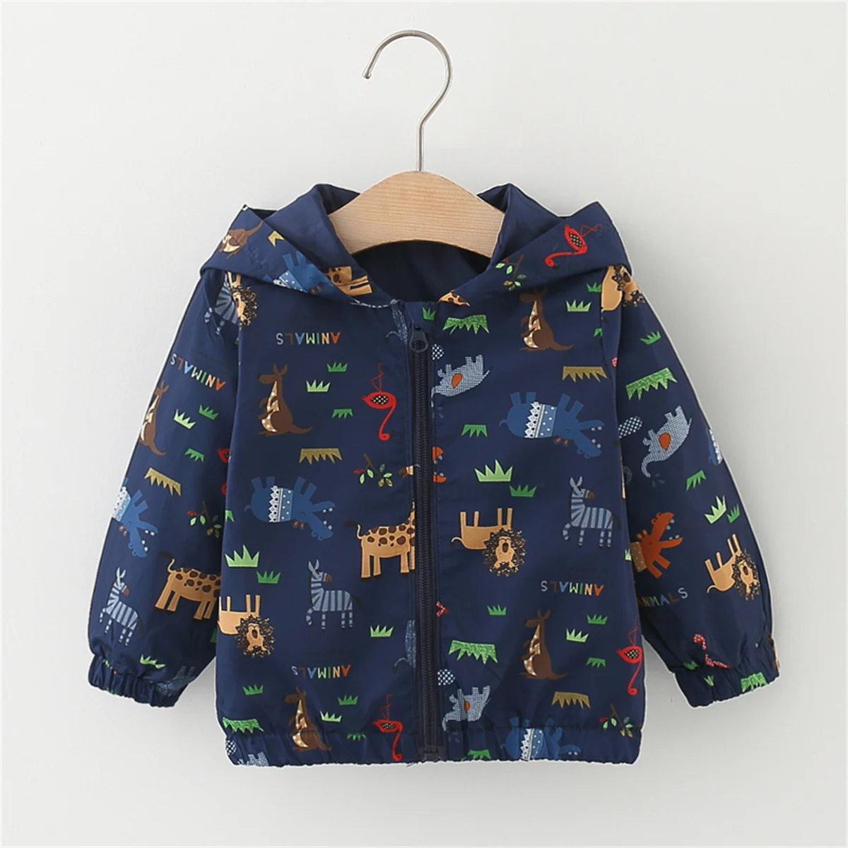 Spring Autumn Children's Coat Cartoon Cute Cherry Blossom Hooded Zipper Everyday Versatile Boys' Jacket Top baby jacket hooded coat plaid jacket