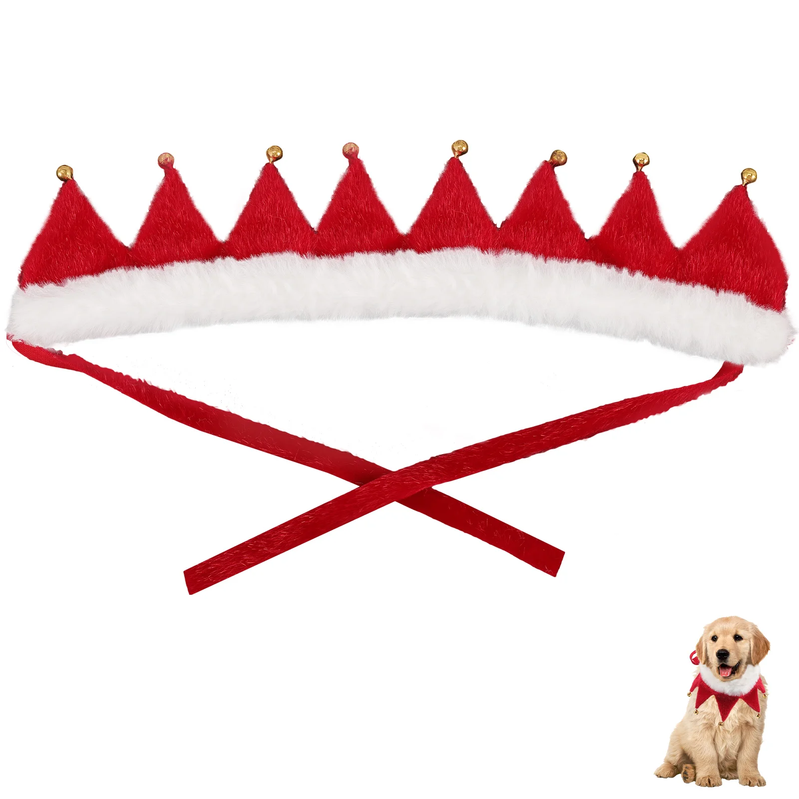 

Dog Bell Collar Christmas Holiday Collars Pet Party Holiday Dress Up Accessory
