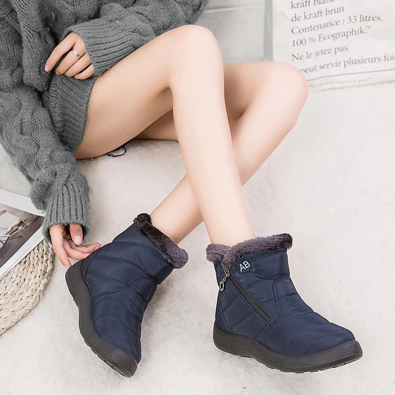 Winter Warm Boots Women Men Watarproof Keep Warm Snow Botines Luxury Zipper Winter Ankle Boots Plush Shoes Botas Mujer