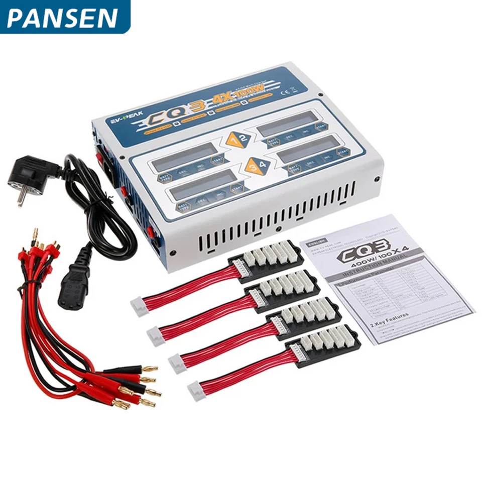 EV-Peak 100W x 4 CQ3 RC Balance Lipo Battery Charger Nimh Nicd 