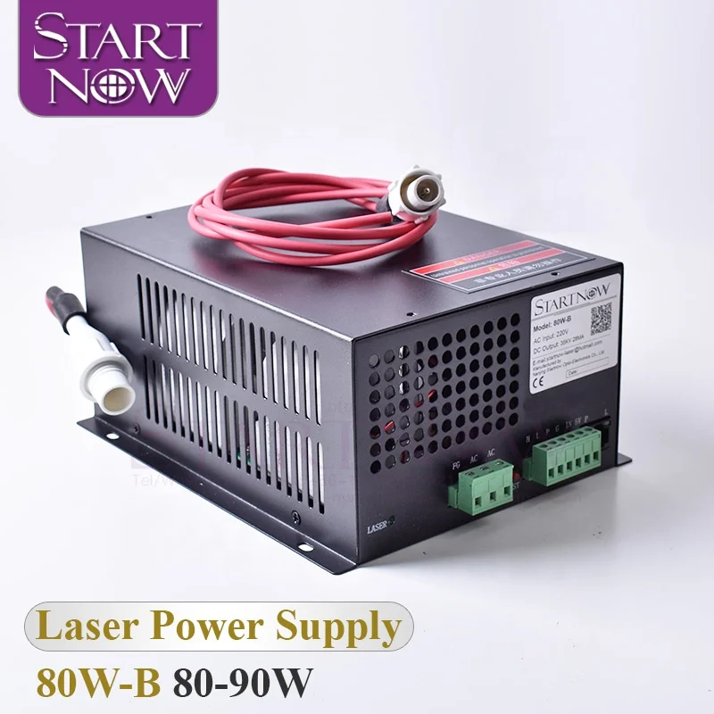 

Startnow 80W-B CO2 Laser Power Supply 80W 90W 110V 220V Laser Tube CO2 For Laser Cutting Machine Spare Parts Engraving