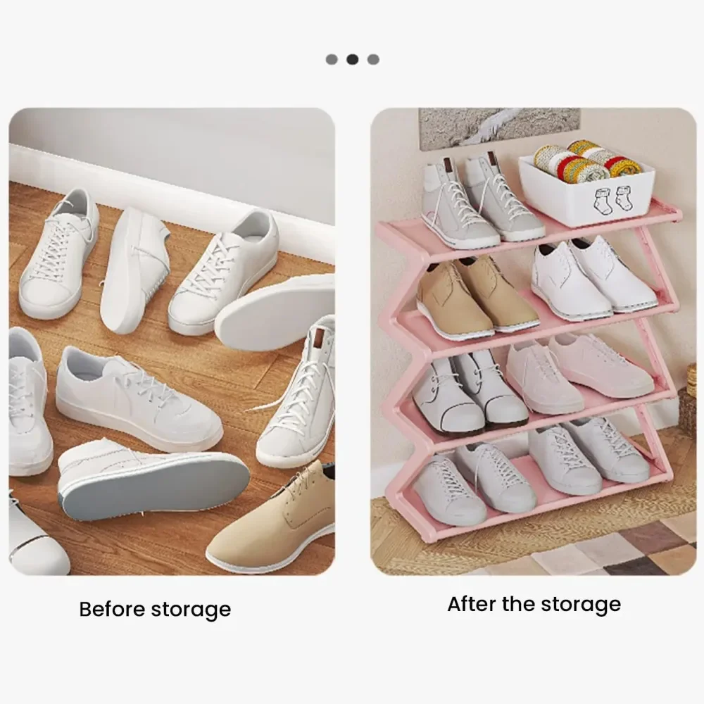 Shoe Rack Shoe Organizer 4-Tier Shoe Rack Small Shoe Rack Organizer Modern Hallway Storage Free Standing Space Saving Shelf for Apartment