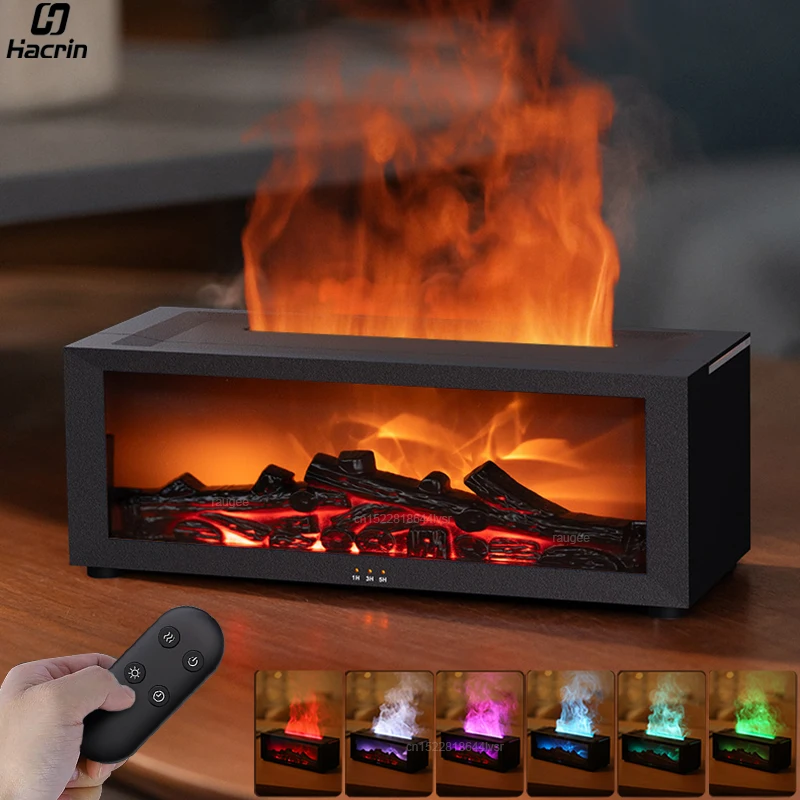 Fireplace Humidifier Flame Aroma Humidifier for Home Aromatherapy Fragrance Diffuser Essential Oil Diffuser with Remote Control 1