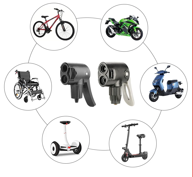 Fahrrad Hand Boden Pumpe Düse Adapter Kunststoff Schrader/Presta Dual Kopf Konverter für MTB Rennrad Roller Ball Inflation – Detail 15