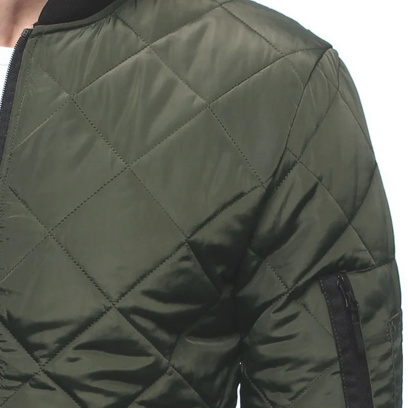 2023 Winter Coat Men's Jacket Windproof Aviator Fashion Collar Spring Autumn Casual Solid Color Quilted Warm Zipper S-3XL