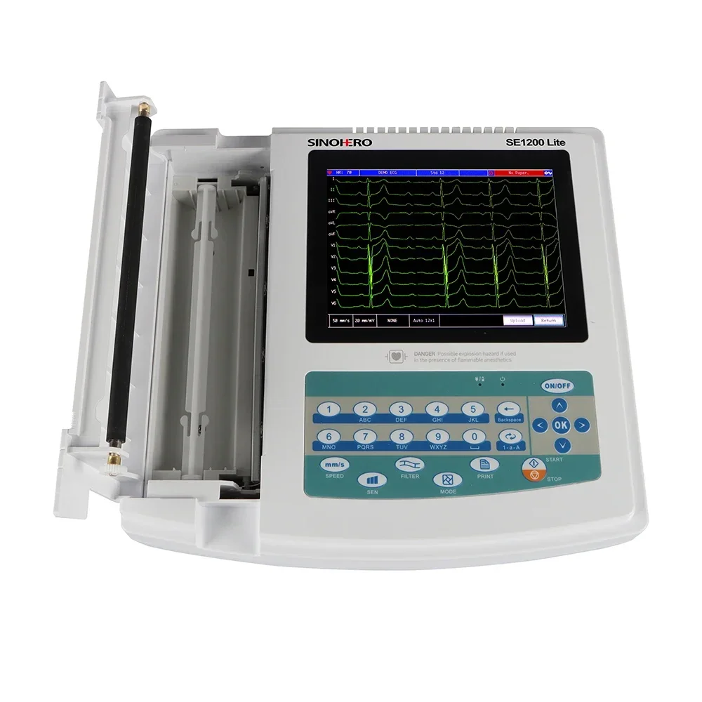 Warehouse in Mexico SE1200Lite Touch Screen 12 Channel 12 Lead ECG Machine Digital Electrocardiograph EKG Monitor with Software