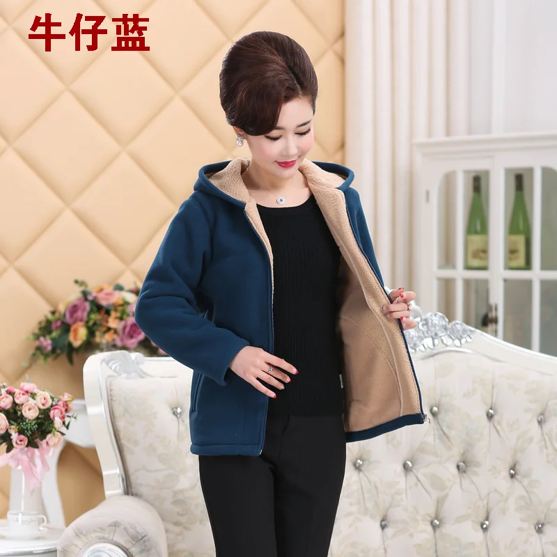 Cashmere Sweatshirt for Women, Casual Jacket, Loose Padded Fleece Coat, Fleece Top, Fleece Sweatshirt for Mother, Fall Winter