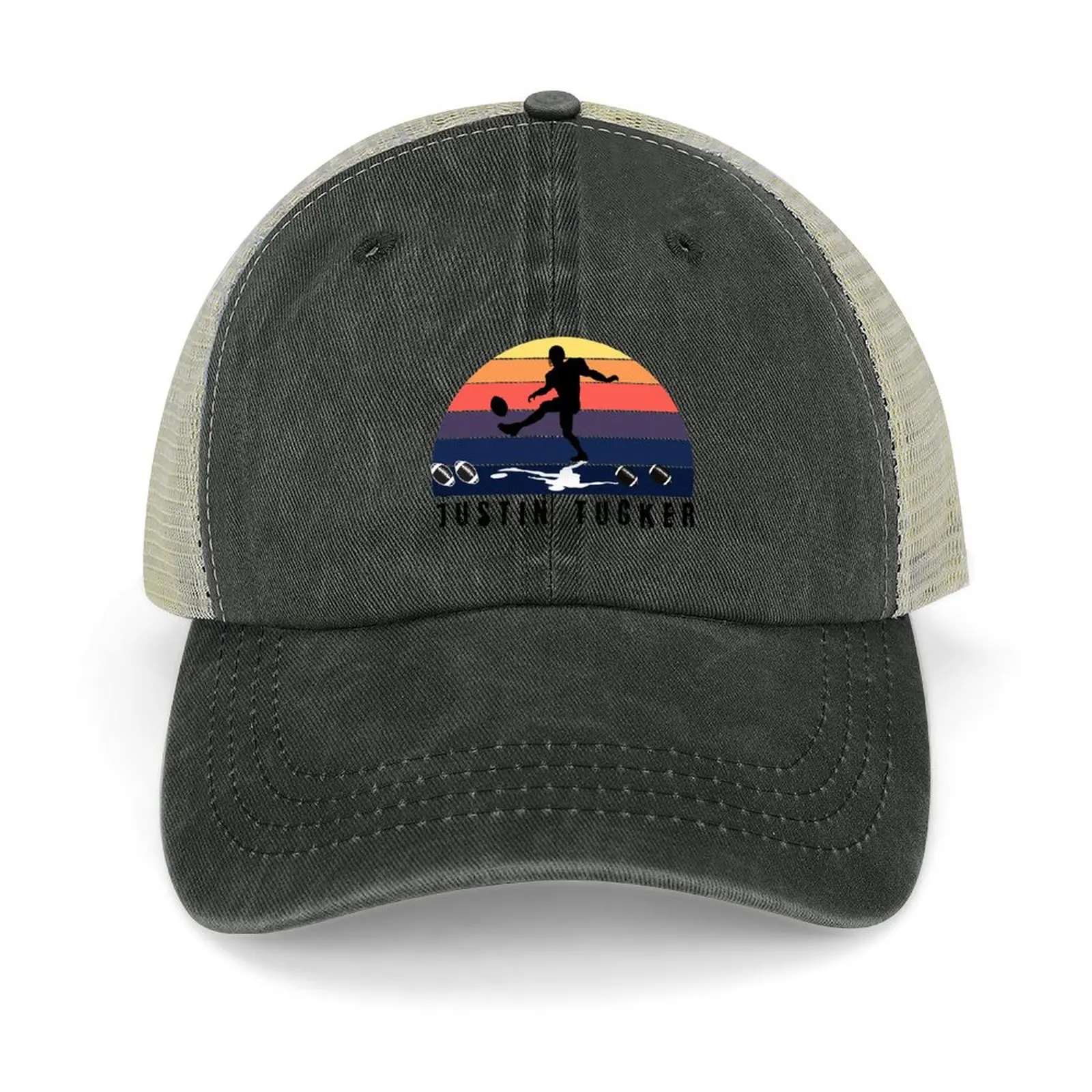 

Justin Tucker Vintage T-Shirt Cowboy Hat birthday Golf Wear Caps For Men Women's