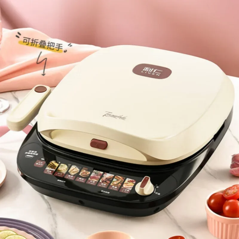 Multi-functional Electric Skillet with Detachable Upper and Lower Plates for Heating Steaming Grilling and Sandwich Making 220V