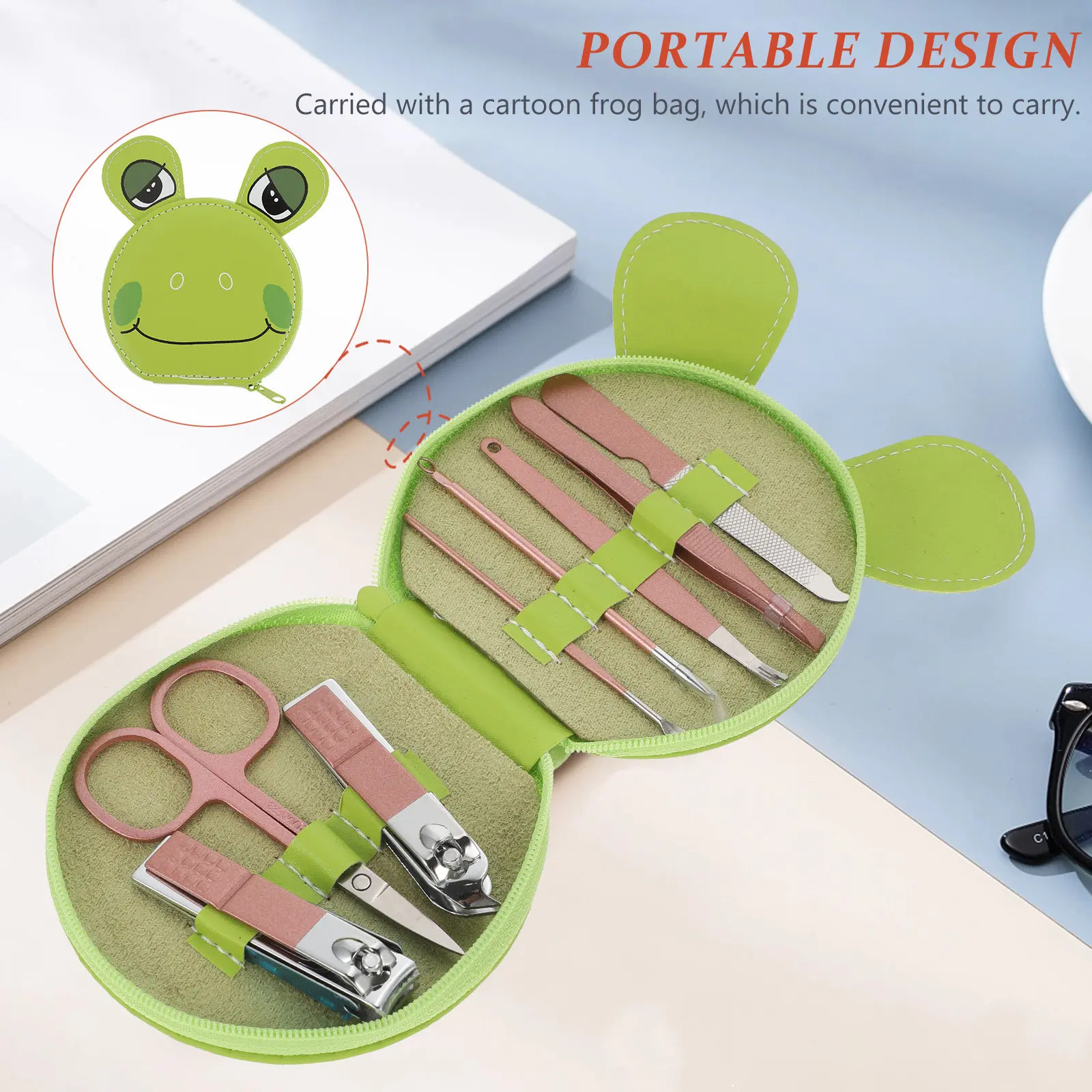 1세트 전문 네일 클리퍼 세트 스테인레스 스틸 휴대용 매니큐어 페디큐어 키트 여행용 네일 케어 그루밍 도구