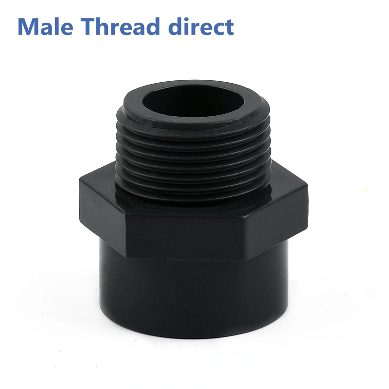 Dark Grey Female/Male Thread Industrial Grade PVC Accessory Garden Irrigation Water Pipe Connectors Aquarium Adapter Tube Joints