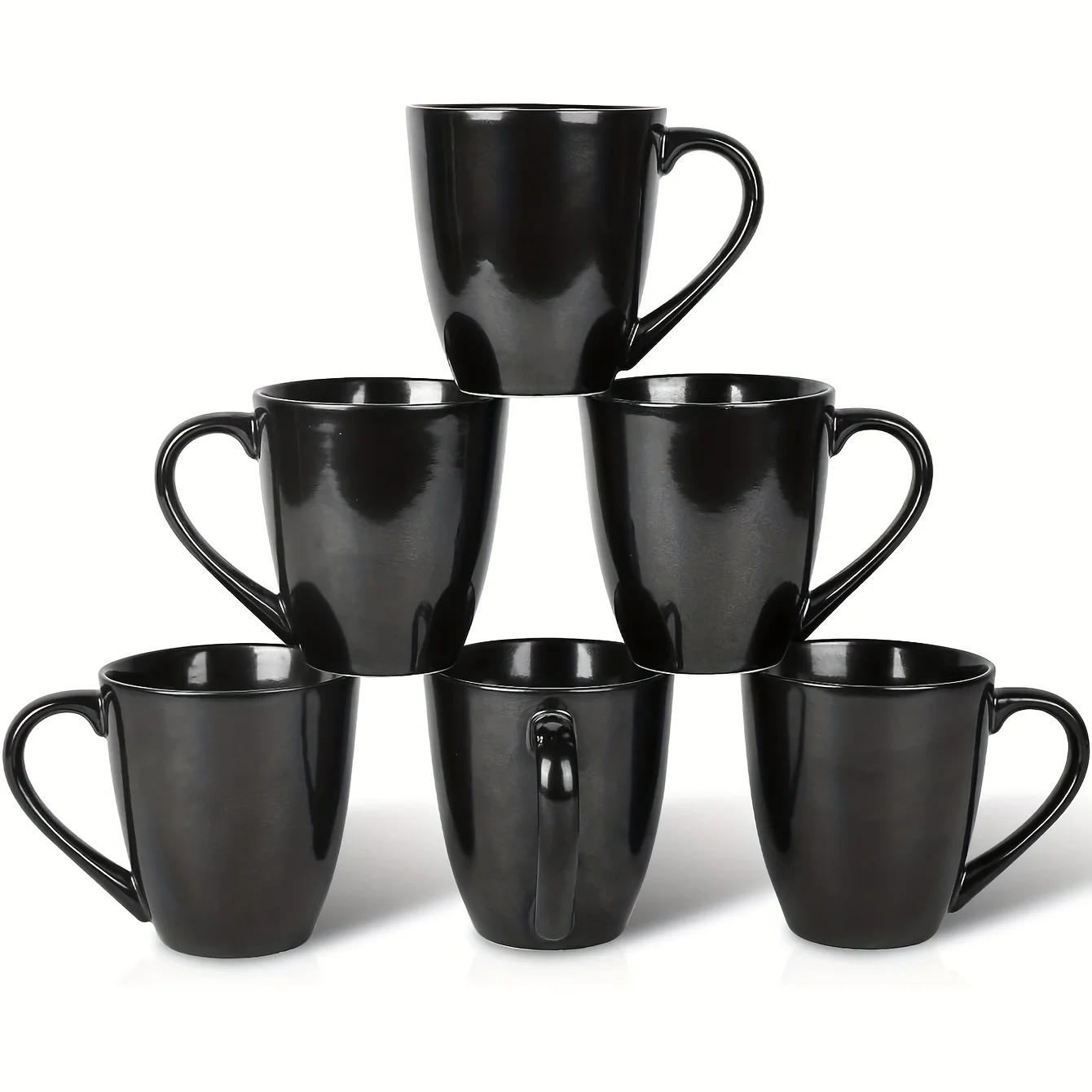 

6pcs, Coffee Mug Set, 12 Ounce, Ceramic Mug For Men, Women, Unique Glazed Mugs With Handle For Tea, Coffee, Milk, Cocoa, Cereal