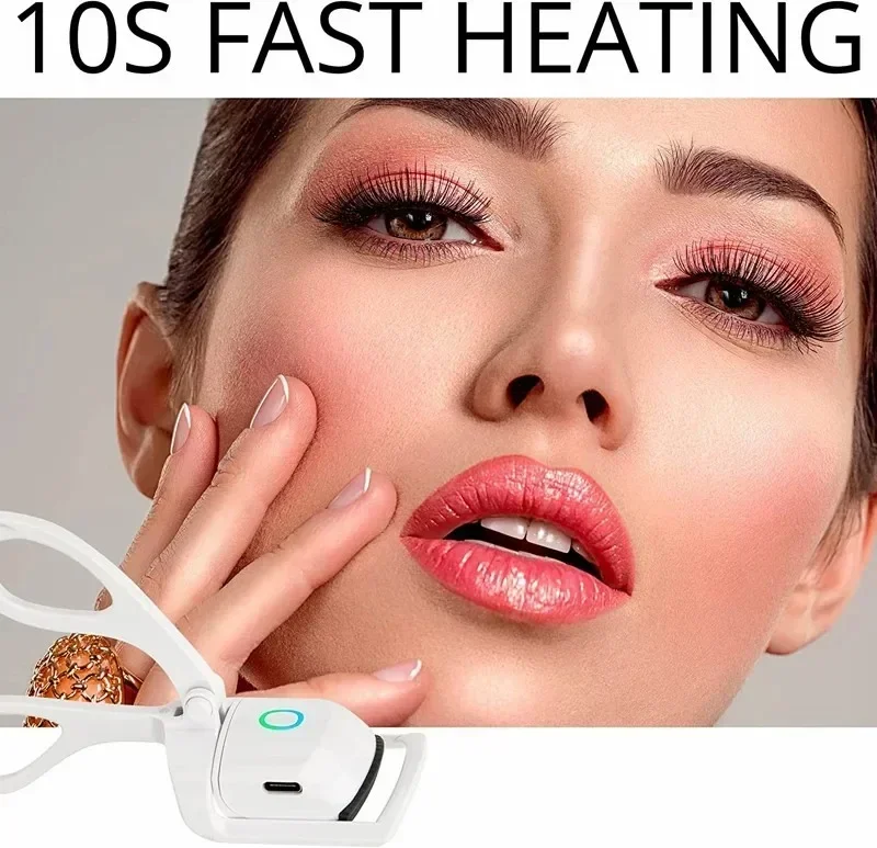 Eyelash Curler Heated Eyelash Curler Electric 2-Level Temperature Control Long-lasting Curling and Shaping Portable Rechargeable Eyelash Curler