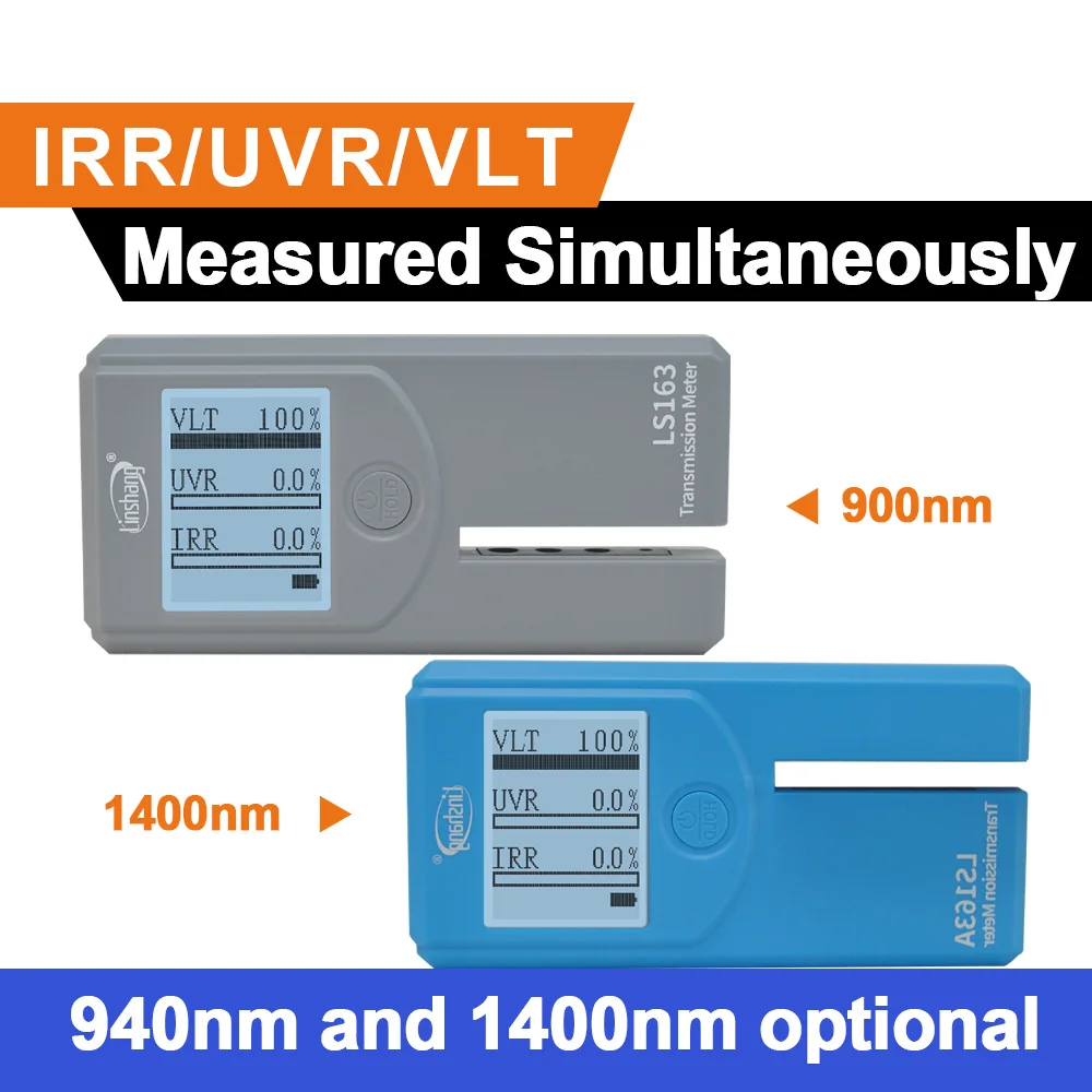 Solar Film Transmission Meter Window Tint Meter Solar Film Tester 3 in 1 Transmission Meter Car Tint Uv Ir Vlt Transmission for Window Film LS163 LS163A