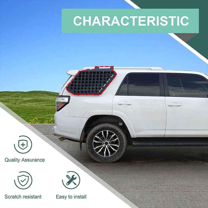 BAWA 자동차 뒷 창 유리 갑옷 보호 프레임 보관 랙 4Runner 2010-2023 용 접이식 선반 외부 액세서리