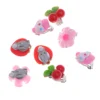 4 Pair Children Ear Clamps Girls Ear Hooks Cartoon Clip On Earrings Kids Ear Studs Toddler Princess Accessories Bright Acrylic 6