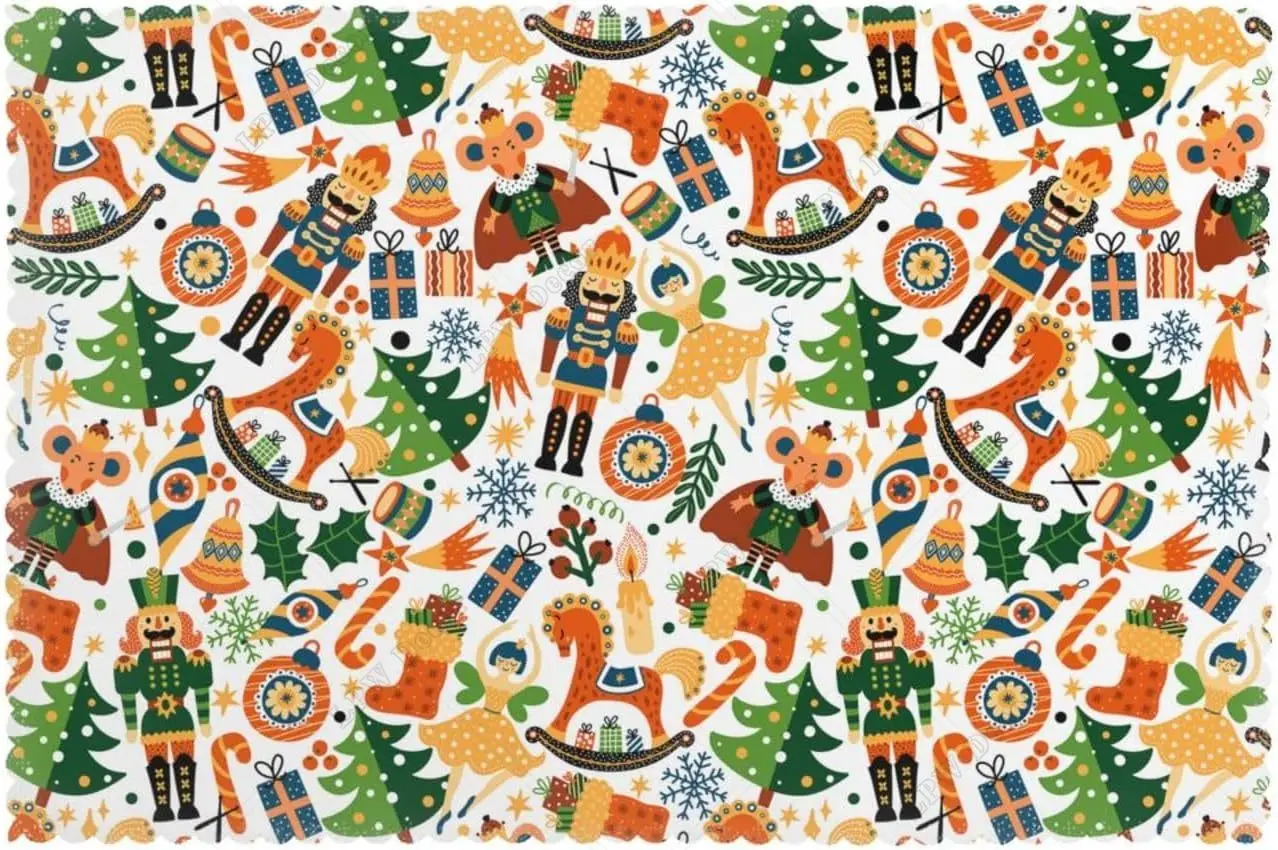 

Christmas Nutcracker Placemats Set of 6 12x18 Inch Table Mats for Party Kitchen Dining Decoration