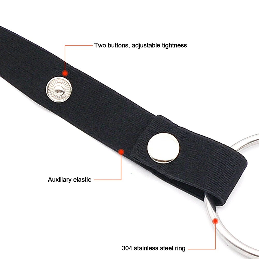 Male Chastity Belt Cage Chastity Lock Anti-shedding Device Fixed Elastic Strap Auxiliary Strap Adjustable Scrotum Ring Sex Toy penis chastity cage chastity lock sex toy chastity cage accessory male female sex toy