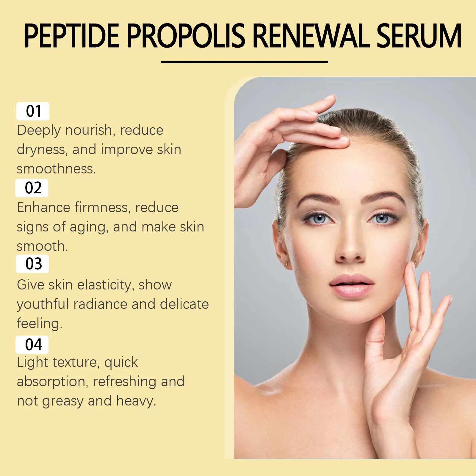 Peptide Propolis Face Serum Reduce Dryness Firming Lifting Anti Redness Renewal Smoothing Nourishing Repair Damaged Skin Essence 5