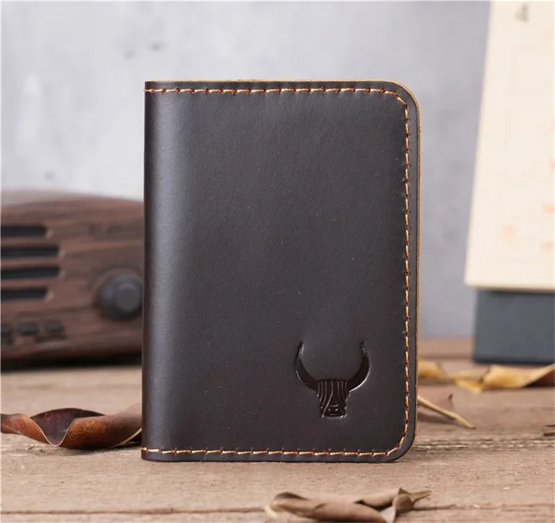 Genuine Leather Slim Credit Card Holder Wallet for Men Bank Credit Multi Slot Slim Money Cash Card Case