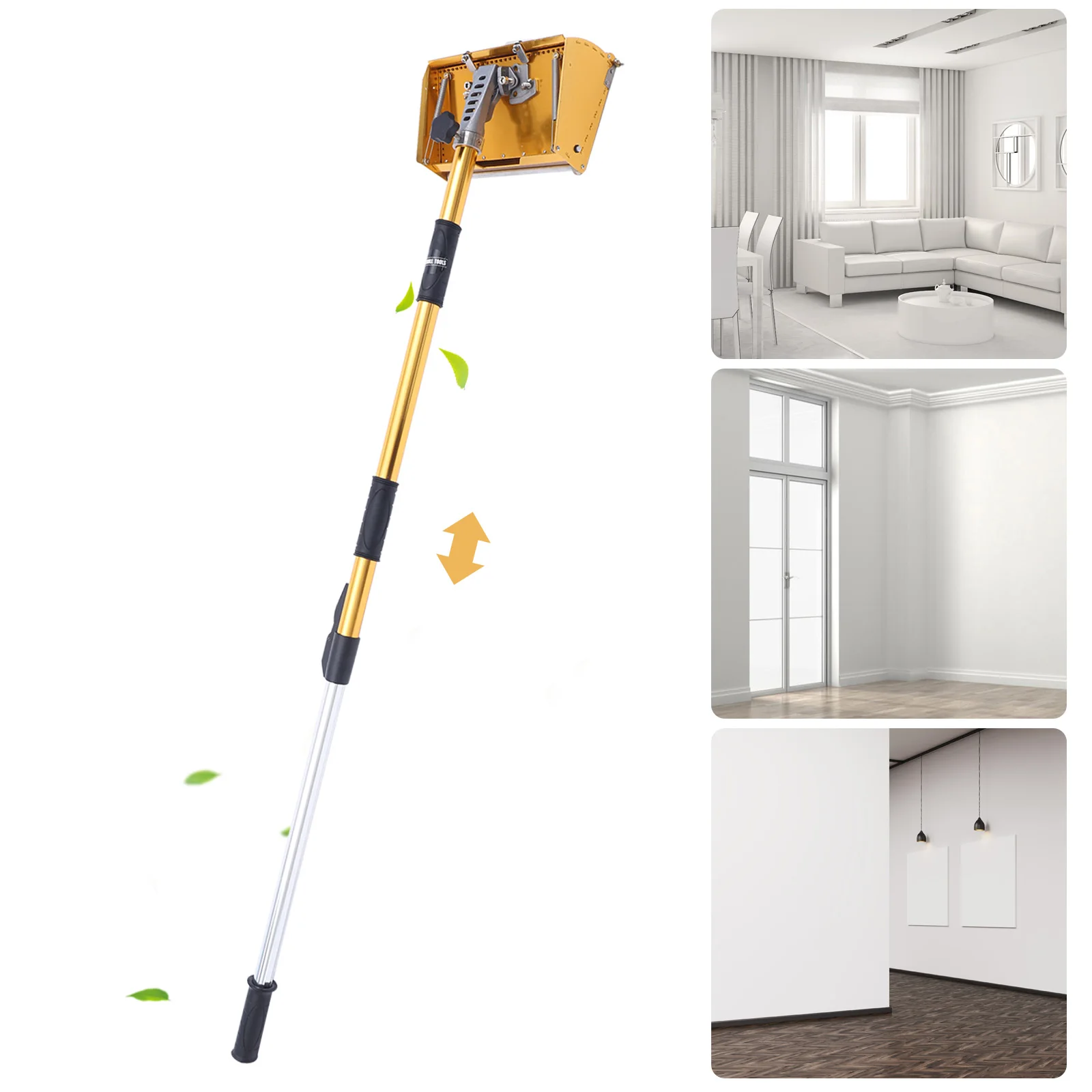 10" Professional Drywall Flat Finishing Box Tool w/ 40-64 Inch Adjustable Handle