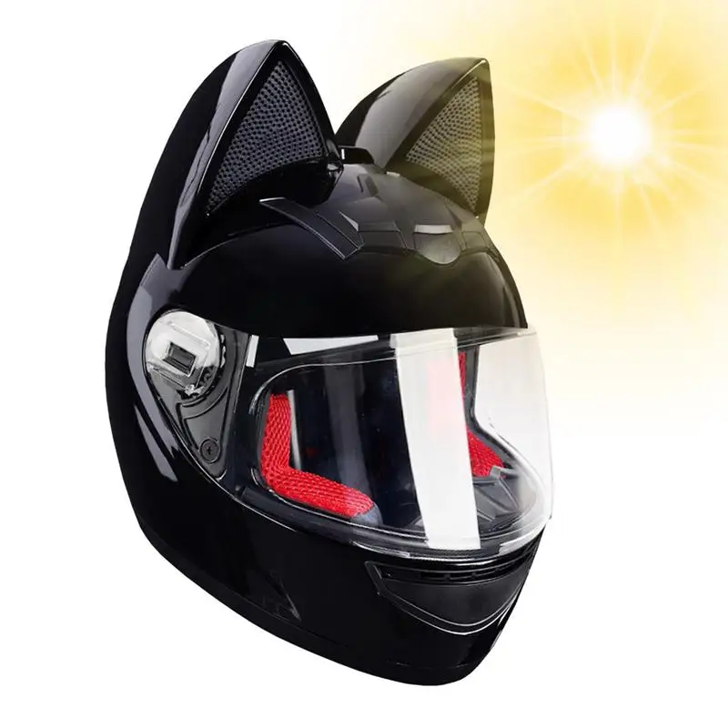 

Motorcycle Helmets Cat Ears Womens Motorcycle Helmets Adult Cat Ear Motorcycle Helmets Women Cute Cat Locomotive Motorcycle Full