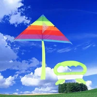 New Colorful Triangle Rainbow Kite Flying Toys Kite For Children Kids With 30M Kite String Outdoor Fun Sports Kites Toys 1