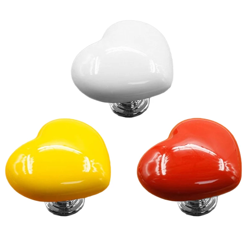 1Pc Toilet Push Button Random Color Heart Shaped Toilet Button Water Tank Push Switch Cabinet Drawer Furniture Handles