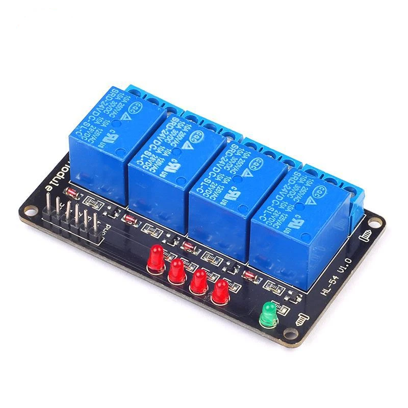 

30PCS/ lot 4 Circuit Relay Module Four-way Relay Driver Module Single Chip Microcomputer Control Panel 24v