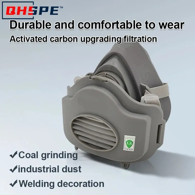 Half Face Respirator Mask Dust-Proof Work Safety Rubber Mask Cotton Filter