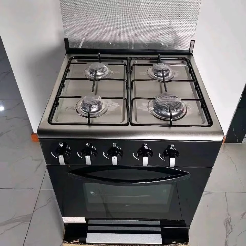 Four Burnesr Gas Strove, Stainless Steel Countertop Equipment with Oven, Manual Ignition Commercial Restaurant Domestic  Gas Hob