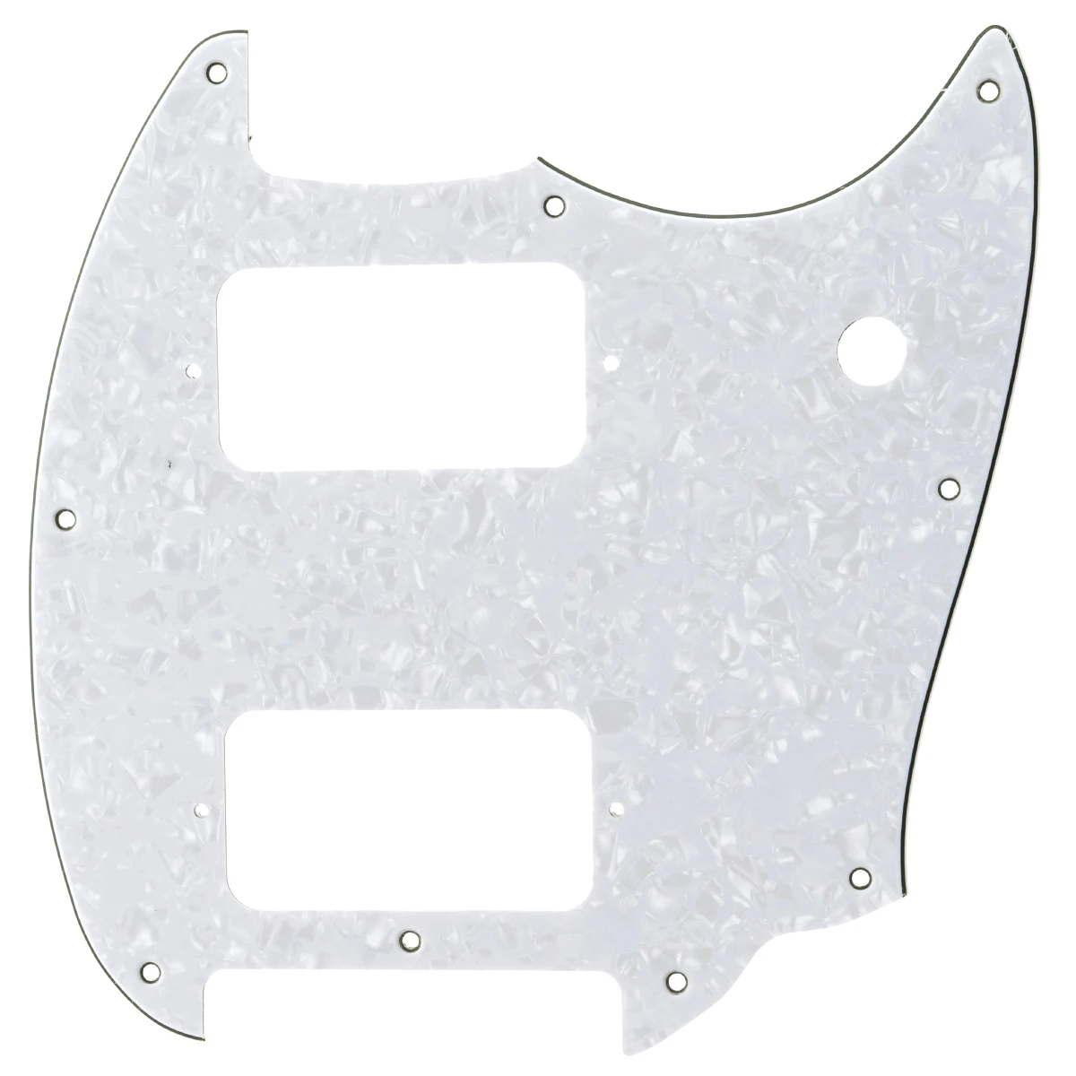 Musiclily Pro 9 Holes Round Corner HH Guitar Pickguard 2 Humbuckers for Squier Bullet Series Mustang 4Ply White Pearl | Спорт и
